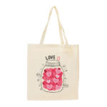 Sacosa din panza - bumbac natur, Love 3