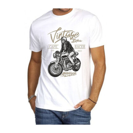 Tricou barbat, alb, bumbac, VINTAGE